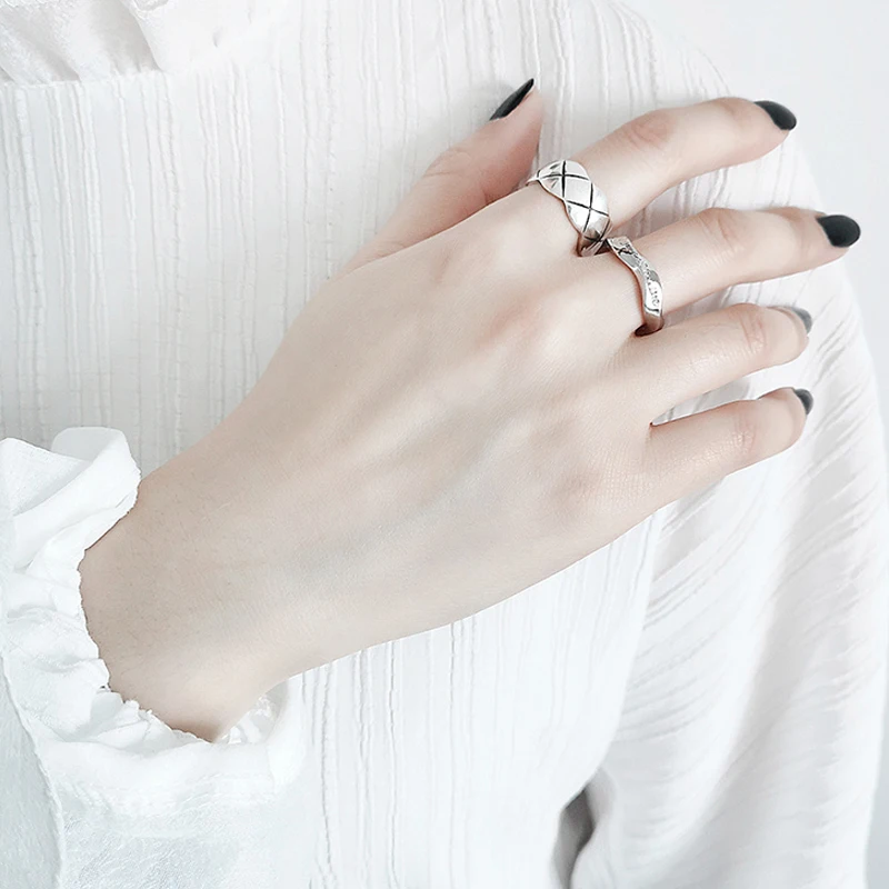 Kinel женское кольцо из стерлингового серебра кольца неправильные твист кольцо из серебра 925 пробы открытый палец гипоаллергенно ювелирные изделия