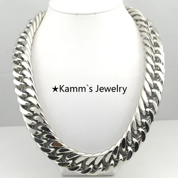 

8.7inch Width BIG Silver Heavy Top Quality Necklace Stainless Steel Chains Man's Jewellry Wholesale Free Shipping Gifts KN025