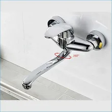 Настенный кран с одной ручкой для кухни, 2 отверстия для горячей и холодной воды, латунный смеситель, J14760