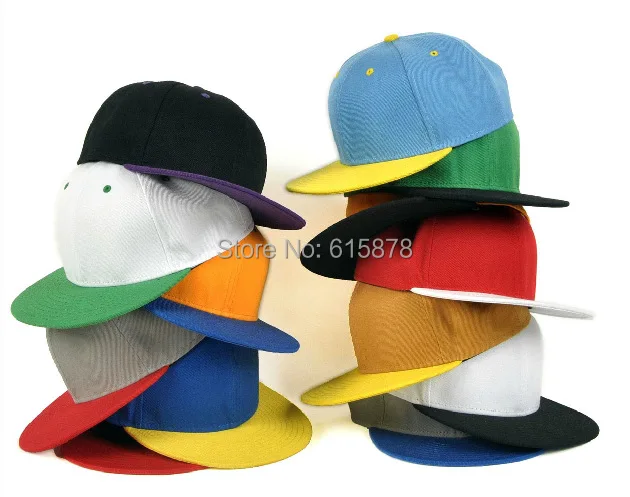 Snapback кепки S Классический 2 тона простой кнопки сзади шапки для мужчин женщин плоские винтажные шляпы пустой Flatbill Бейсбол Hat опт