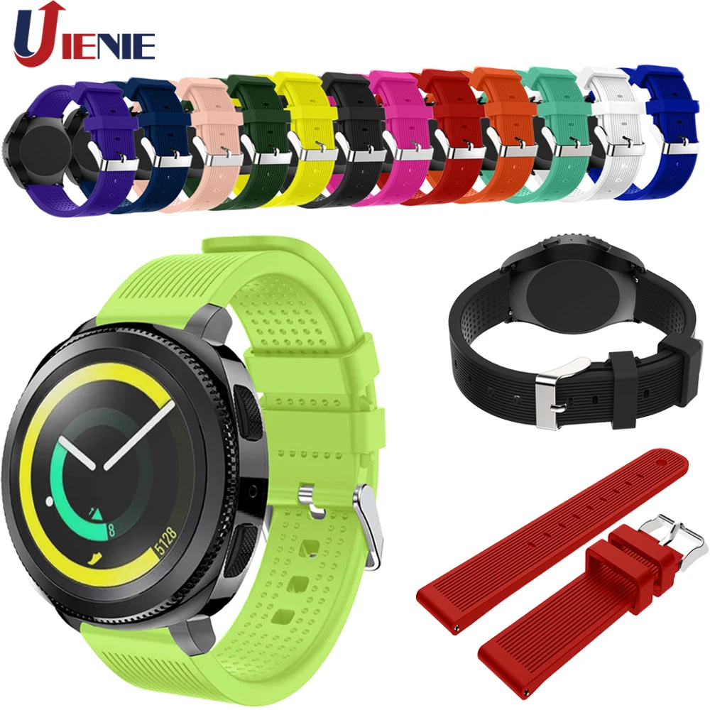

20mm Silicone Watchband Strap for Samsung Gear Sport Galaxy Watch 42mm Gear S2 Active Smart Watch Bracelet Wristband Correa