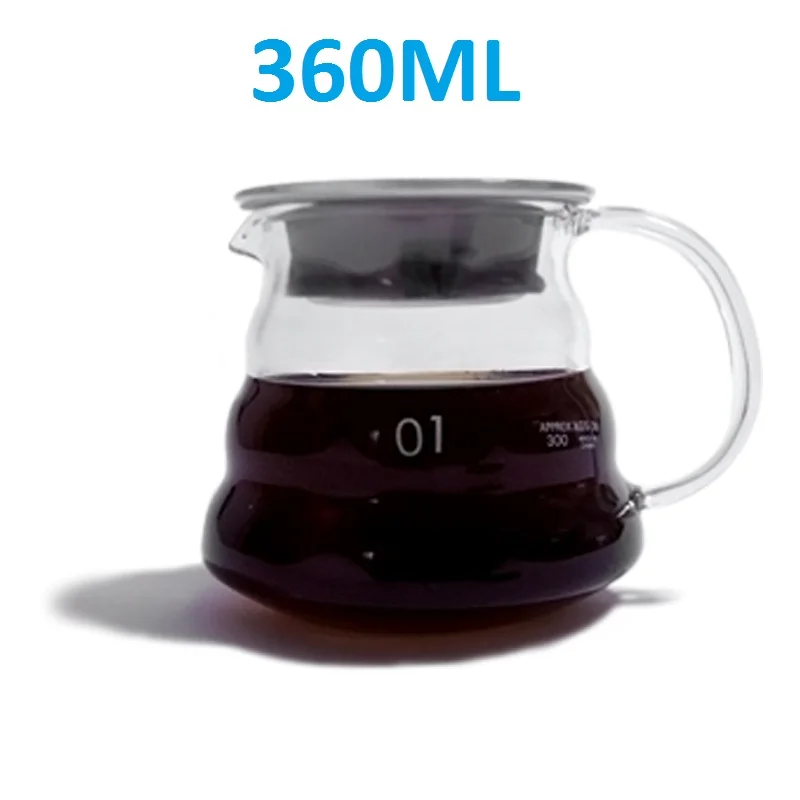 V60 капельного Limited» 1 шт./комплект, кофейник с воронкой Стиль сервера чайник 300 мл 600 мл 800 мл чайник термостойкие Стекло укомплектованный детский рожок, с сертификатом Ciq - Цвет: 360ml