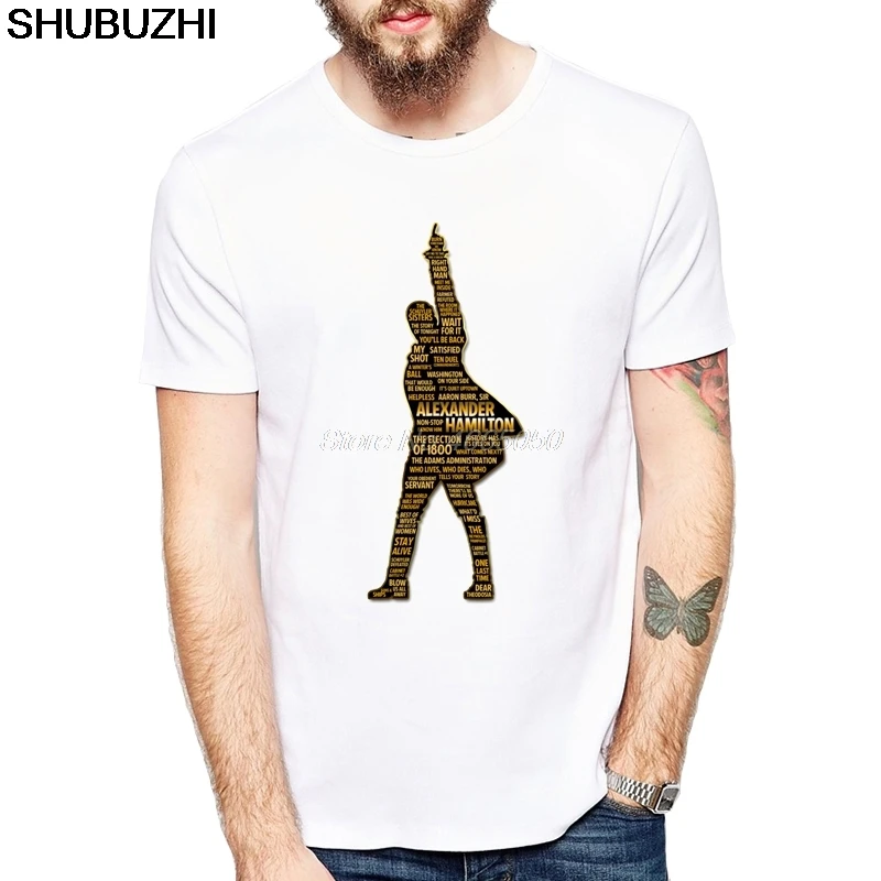 

Fashion Alexander Hamilton Design Men T-Shirt Summer Tops Novelty Vintage Letters T Shirt Tee Shirts euro size
