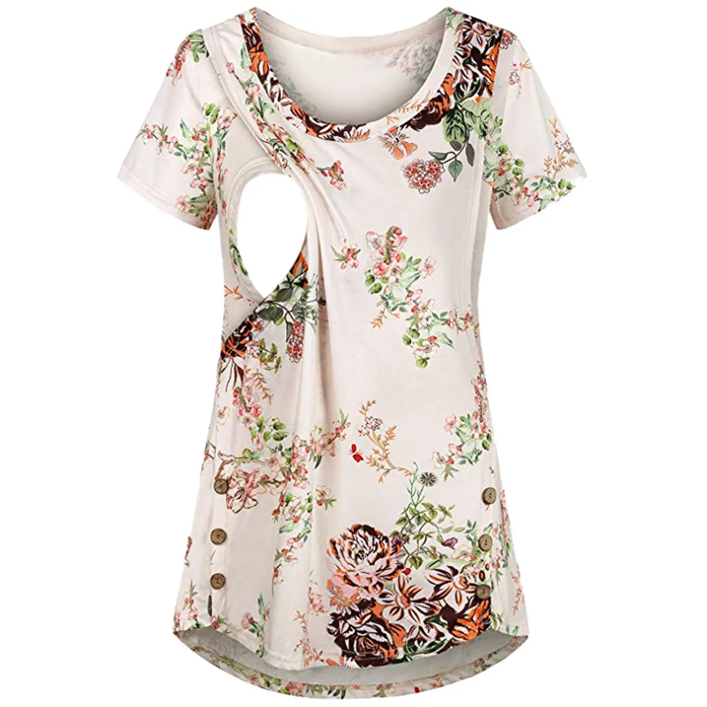 

Maternity Clothes Women Pregnant Maternity Nursing Stripe Breastfeeding Top T-Shirt Blouse Breastfeeding Clothes Summer 2019