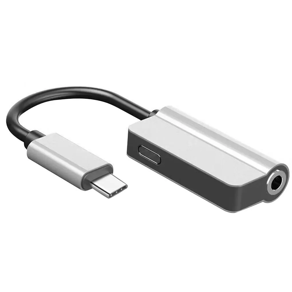 Аудио адаптер линии Тип кабеля-C USB C зарядки Порты и разъёмы Разъем 3,5 мм интерфейс для подключения наушников линии Управление