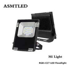 Высокое качество Ми свет RGB+ CCT Светодиодный прожектор AC86-265V мощностью 10 Вт, 20 Вт, 30 Вт, 50 Вт RF пульт дистанционного управления/Wi-Fi, Управление IP65 водонепроницаемый светодиодный прожектор