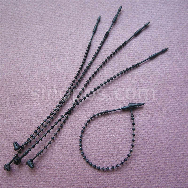 Black Security Tie 3" 5" 7", garment price label hang tag knot string