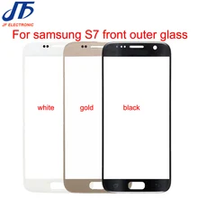 Écran tactile de remplacement pour Samsung Galaxy S7 G930 G930F, 10 pièces/lot, noir, blanc, or, bleu foncé, verre extérieur avant 