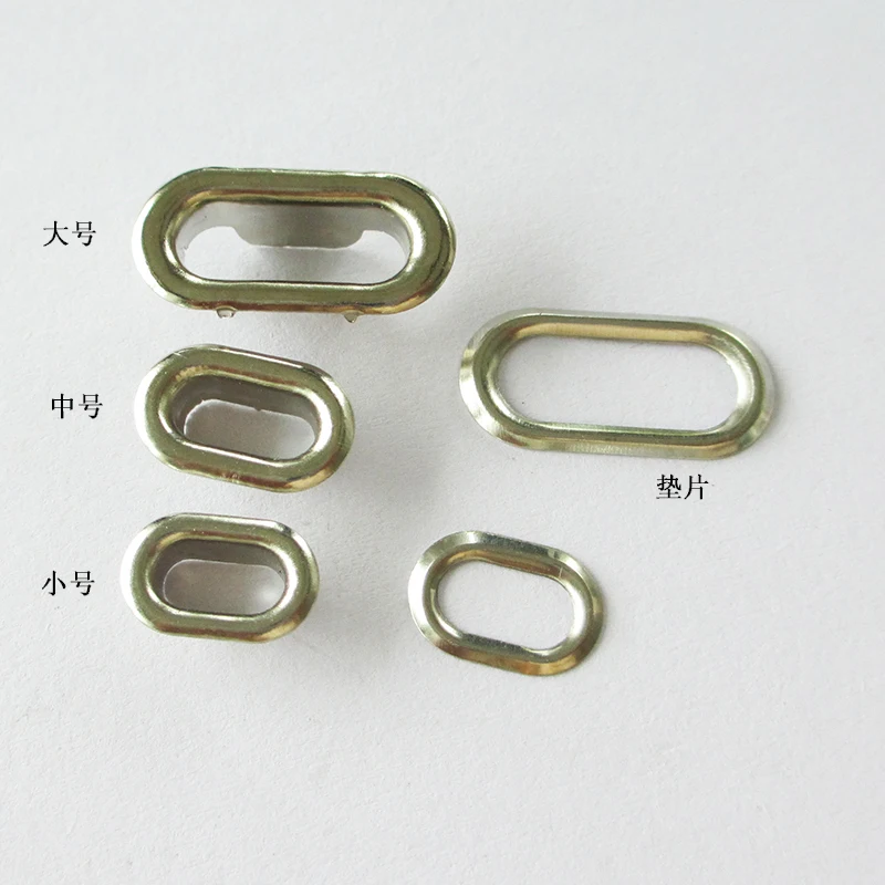

100 pcs / Lot Metal Oval shaped Grommet Eyelets with washers Canvas Self Backing Nickle