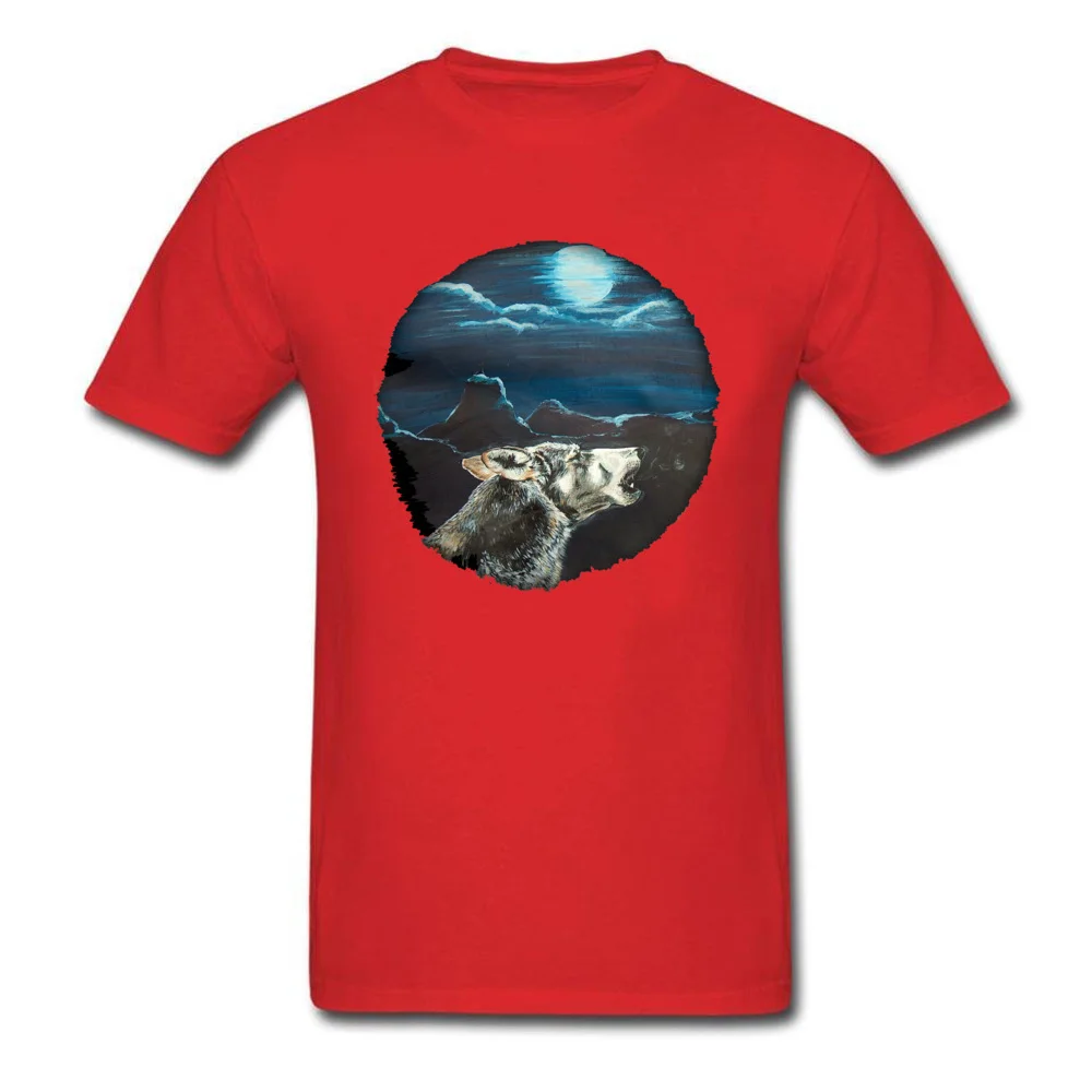 Moon of the Wolf Crewneck T Shirt Summer Fall Tops & Tees Short Sleeve Cheap All Cotton Print Tees Gift Youth Top Quality Moon of the Wolf red