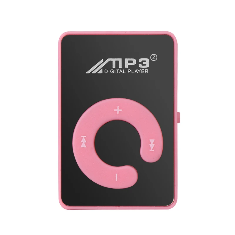 6 цветов мини MP3-плеер с поддержкой 8 Гб tf-карты с usb-кабелем - Цвет: Розовый