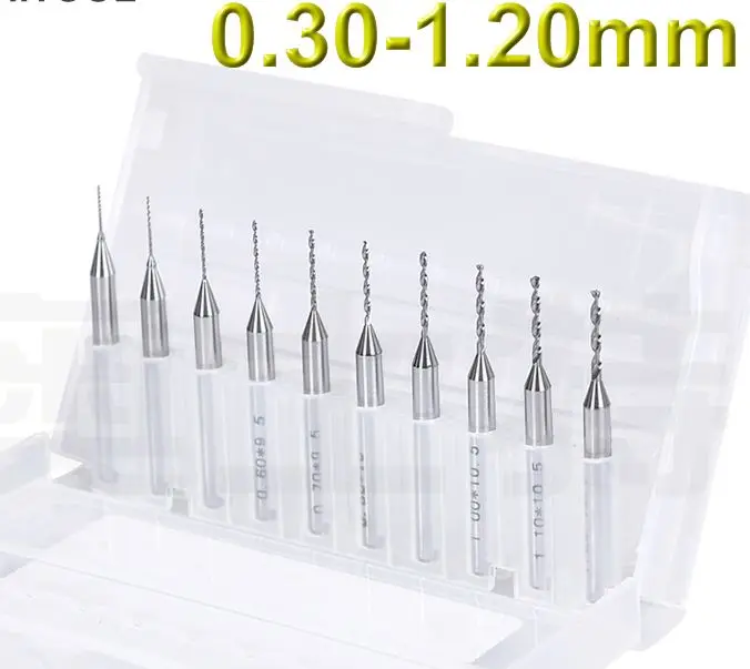 3.175mm Shank 0.3 1.2mm 10pcs Watch Jewellery Small Drill Bit PCB