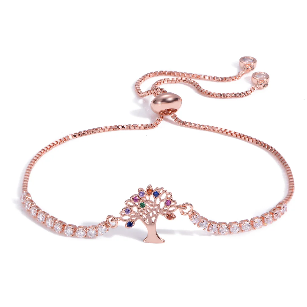 Регулируемые трендовые браслеты цвета розового золота с лисой для женщин, свадебные модные украшения, очаровательный браслет, браслеты Pulseira Feminia - Окраска металла: BZ016-R