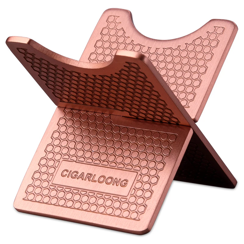 

Copper brass Cigar holder cross portable folding cigar rack tray cigar bracket CL-099