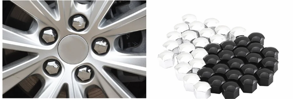 Set 20 19mm Black Car Caps Bolts Covers Wheel Nuts For Vauxhall Vectra C