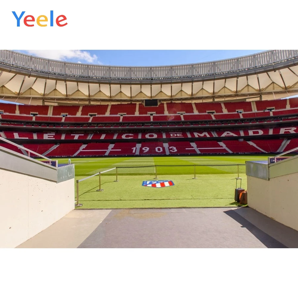 Фоны для фотосъемки Yeele Atletico Мадрид футбольное поле канал встреча дети|Фон