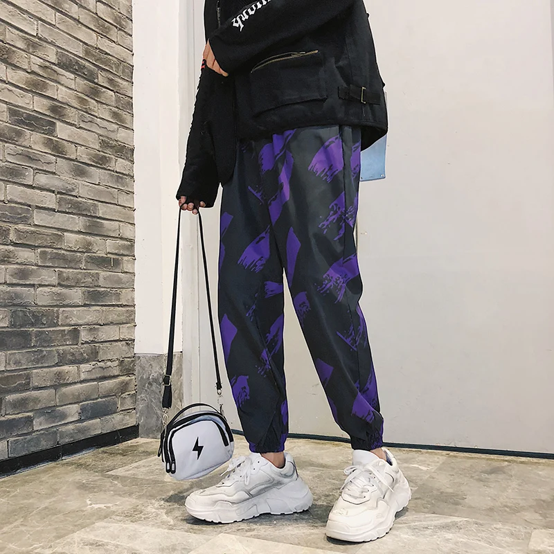 Fashion Casual Men's Harem Pants Spring And Autumn New M-2XL Contrast Color Loose Pants Black White Personality Youth Popular Fashion Casual Men's Harem Pants Spring And Autumn New M-2XL Contrast Color Loose Pants Black White Personality Youth Popular