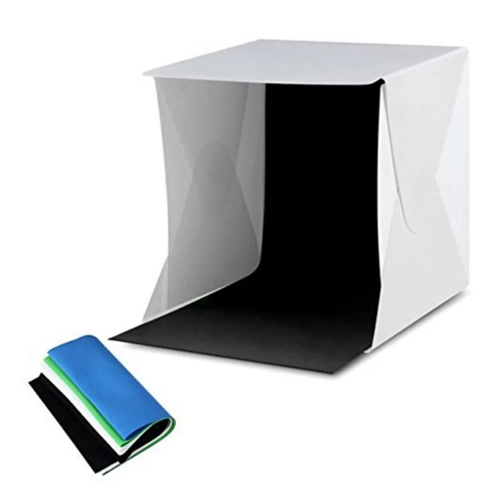 Light Tent Portable Light Box Photography Kit with LED Light(12X12X12 Inches) 4 Colors Backdrops