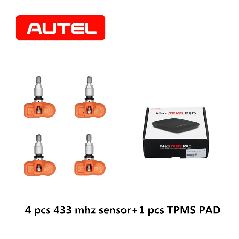 AUTEL MX-Sensor 2 in 1 433 315 Mhz TPMS PAD Tire Pressure Monitoring Universal Automotive Clamp-In OE-Level Program Sensor