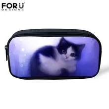 Forudesigns, милое животное кошка печать косметички для девочек мальчиков пеналы школьные принадлежности для детей Дети студентов РУЧКА КОРОБКА