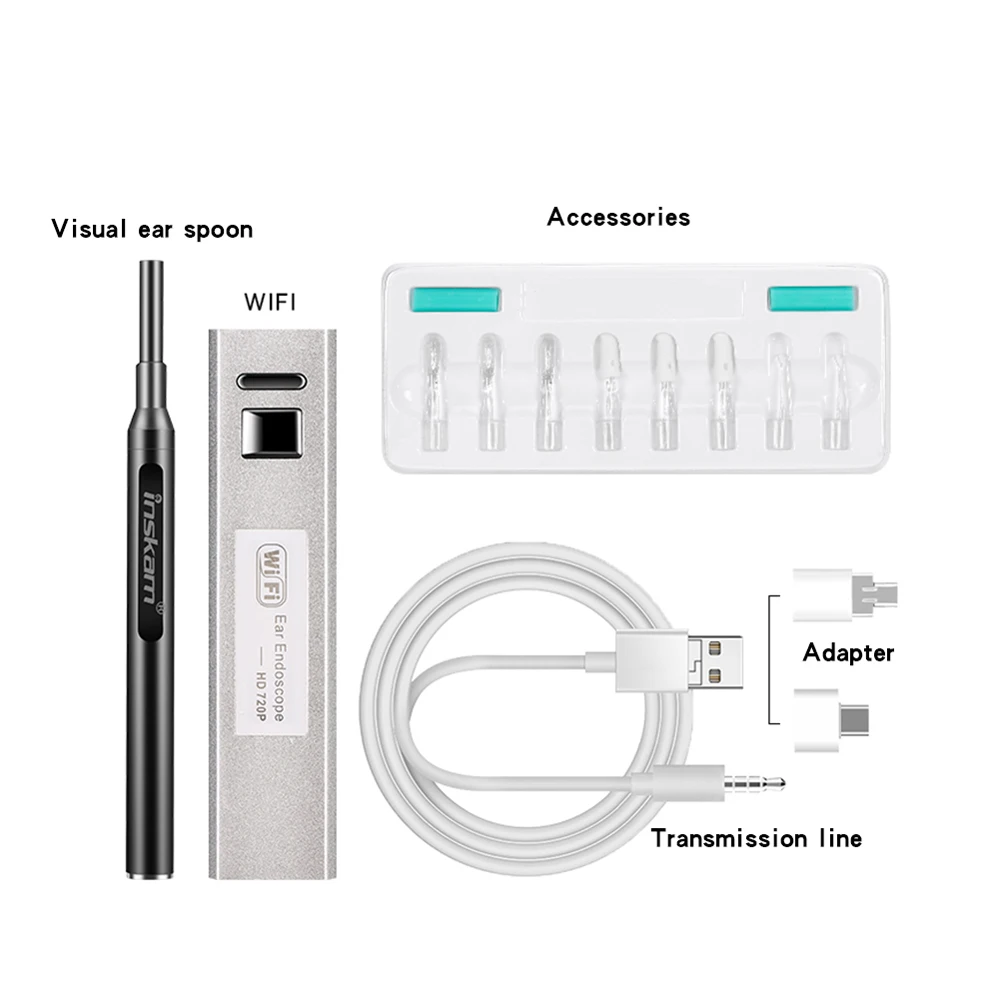 Inskam210 WiFi Визуальный Инструмент для чистки ушей многофункциональный HD негорячий Видимый инструмент для чистки ушей