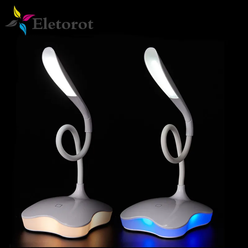 

Study Desk Lamp 3 Level Dimmable Clover LED Touch Sensor Table Night Light For Reading Eye-Protection Flexible USB Table Lamp