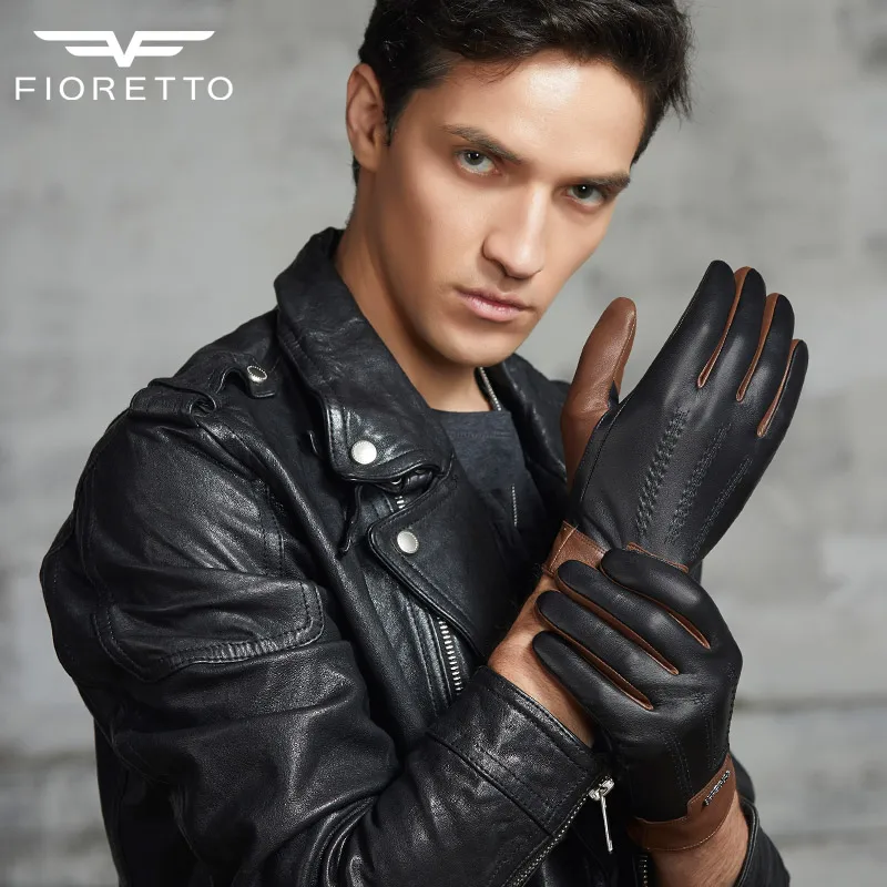 Fioretto Mens Genuine Leather Thermal Winter Gloves Lined ALL CLEARING!