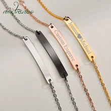 Nextvance индивидуальные звенья цепи браслеты гравировка имя Дата ID браслет серебряный цвет нержавеющая сталь браслеты с гравировкой для женщин