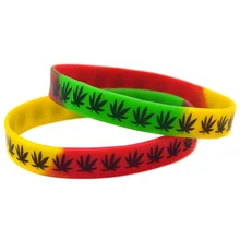 OBH 2 шт. Печатный ямайский лист силиконовый резиновый браслет