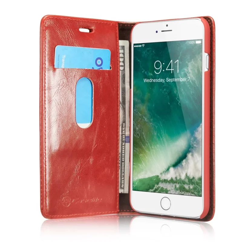 HotOriginal CaseMe003 For iPhone 7 7 Plus Case Retro Crazy Horse Book Style Leather Case With Stand For iPhone 6 6S Plus SE 5S (1)