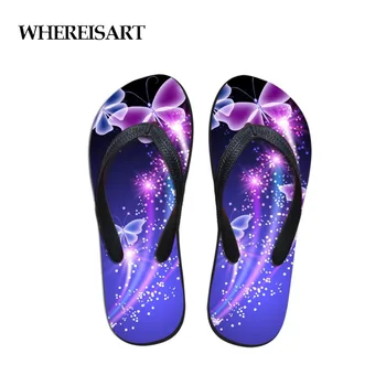 

WHEREISART Hot Ladies Flip Flops in Women's Sandals Butterfly Animals Slippers Lady Home Girls Outdoor Beach Shoes Zapatillas