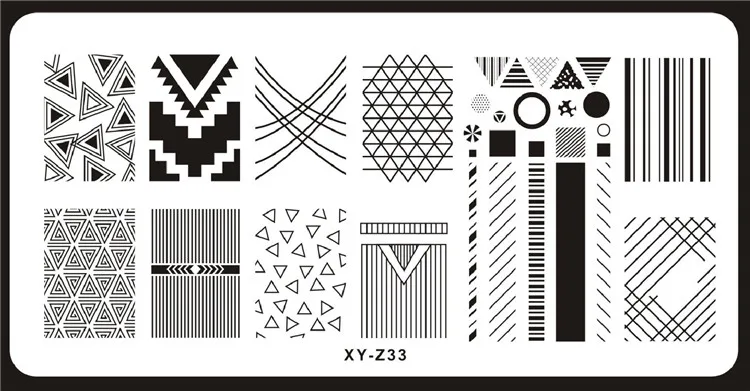 Шаблон геометрии ногтей шаблоны XY-Z серии прямоугольник художественный штамп с изображением для ногтей штамповки пластины 6*12 см