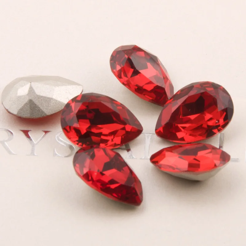 YANRUO #4320 все размеры Light Siam Drop Crystal Свободные Rhinestone Указал Назад Strass пришить камни