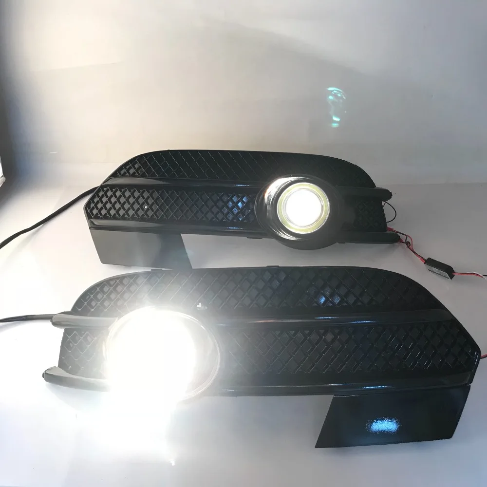 RQXR противотуманная фара вождение свет в сборе для Audi Q3 cob angel eye светодиодные дневные ходовые огни сигнал поворота