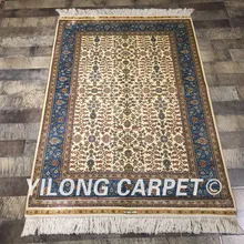 Yilong 3'x4. 5' ручной работы персидские бежевые ковры турецкий Восточный античный шелковый ковер(QZT17A3x4.5