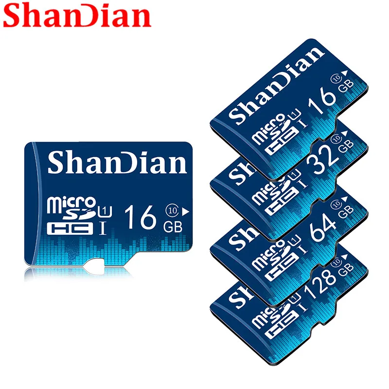 SHANDIAN микро SD карты Class10 TF card16gb 32 Гб 64 ГБ 8 ГБ 80 МБ/с. слот для карт памяти