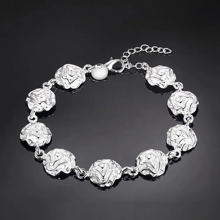 

Nice bracelet Fashion jewelry silver gift Rose flower PS562