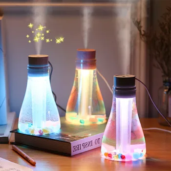 

USB Wishing Humidifier Bottle Aroma Essential Oil Diffuser Ultrasonic Mini Portable LED Light Air Purifier Humidifier