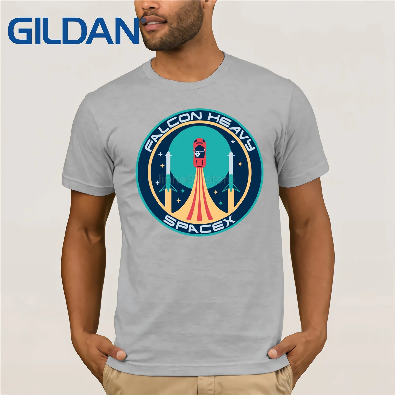 GILDAN SpaceX novedades divertidas T camisa Elon Musk de moda de verano espacio X T camisa cuello redondo de gran tamaño Camiseta GILDAN SpaceX novedades divertidas T camisa Elon Musk de moda de verano espacio X T camisa cuello redondo de gran tamaño Camiseta