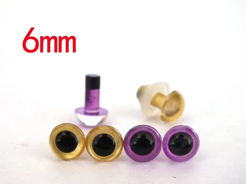 20 пар 6 мм золотые и фиолетовые защитные глаза с белой шайбой|color safety eyes|safety eyessafety