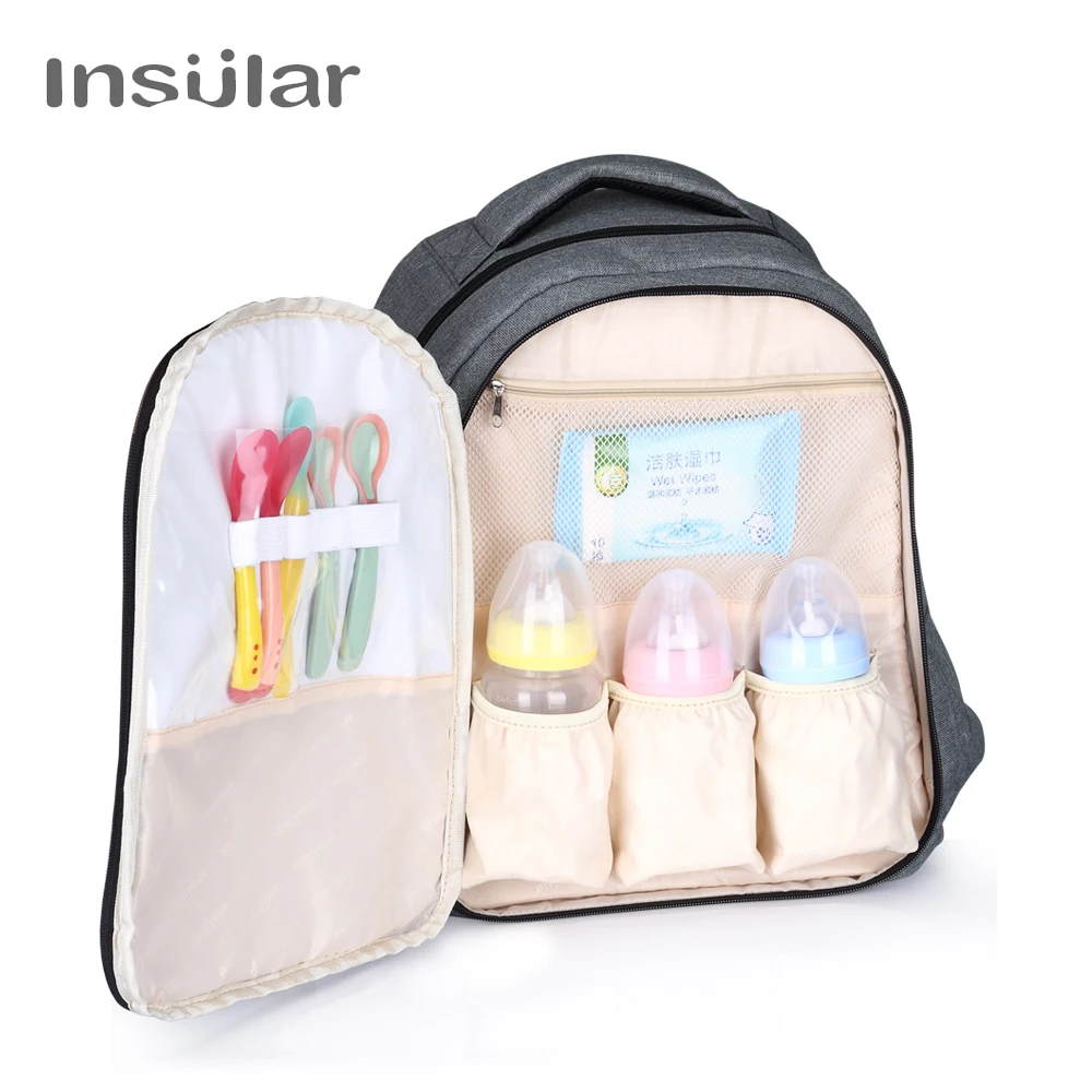 INSULAR Diaper Bag Fashion Mummy Maternity Nappy Bag Brand Baby Travel Backpack Large Capacity Baby Multifunction Outdoor Bags