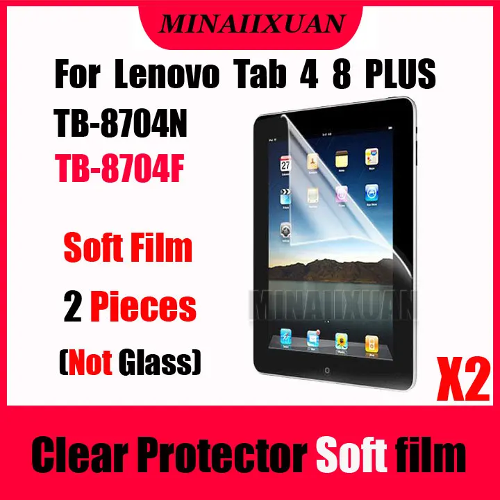 

2Pcs Clear Screen Protector Protective Soft Film (NOT Glass) for Lenovo Tab 4 8 Plus 8 inch TB-8704N 8704N TB-8704F 8704F Tablet