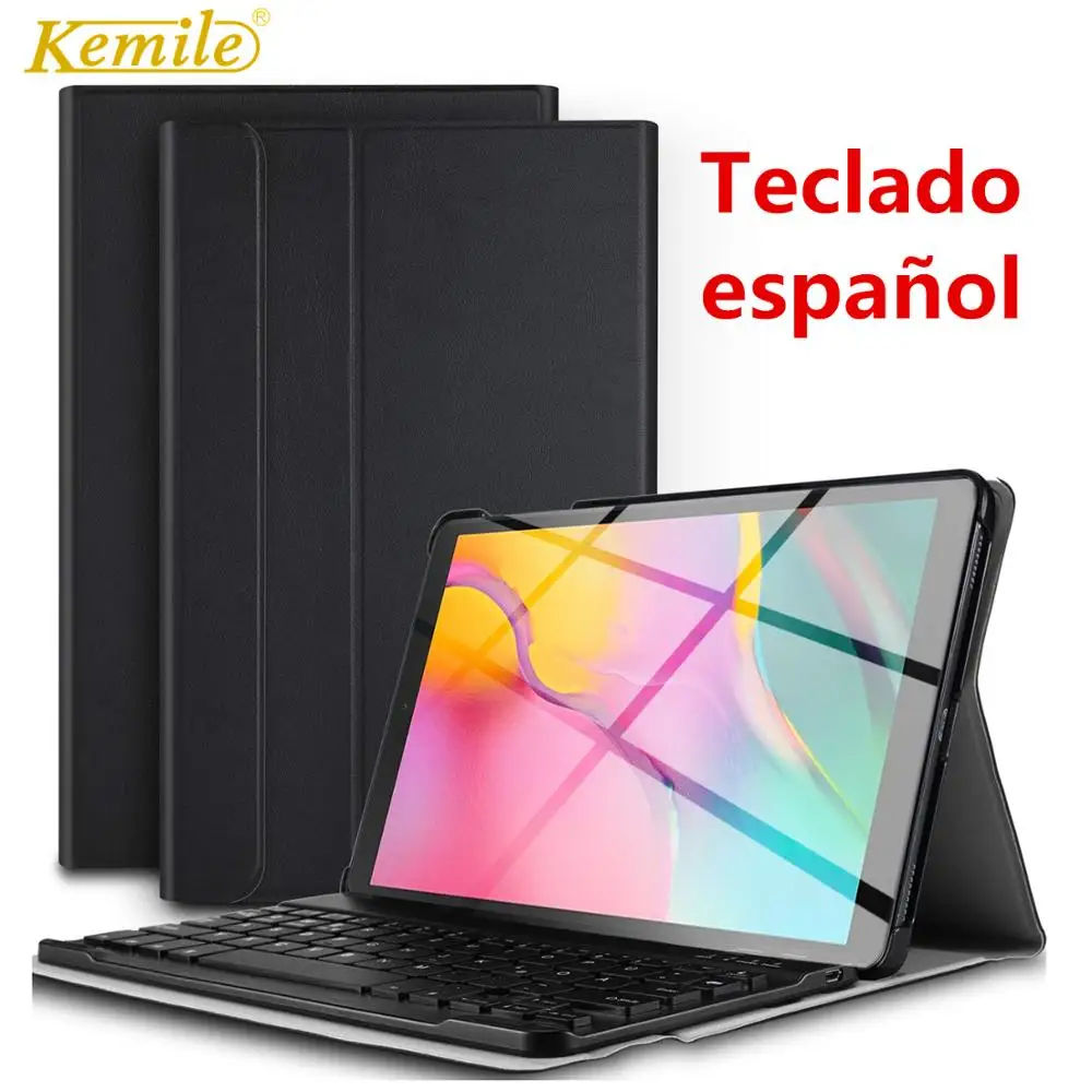 

Kemile Spanish Keyboard case For Samsung Galaxy Tab A 2019 SM-T510 SM-T515 T510 T515 case Keyboard Detachable Tablet Cover