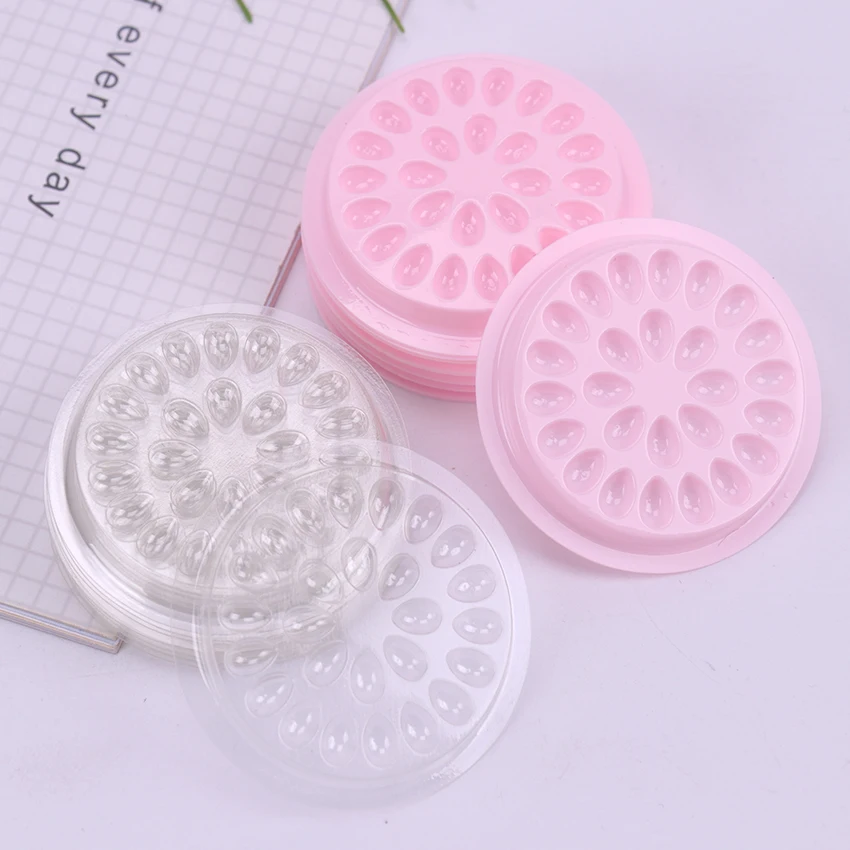 

10PCS Plastic Glue Gasket Flower shape Pad False Eyelash Extension Glue Holder Pallets For Eyelashes Extension Tools