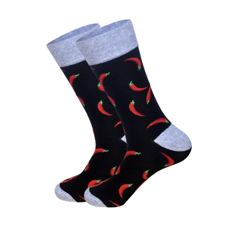 Downstairs Trend Men Socks Pizza Moustache Mushroom Hip Hop Spring Summer Crew Happy Socks 21 Colors Gifts for Men