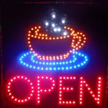 CHENXI горячая Распродажа 19x19 дюймов графика Крытый Led кофе бизнес магазин открытый неоновый знак