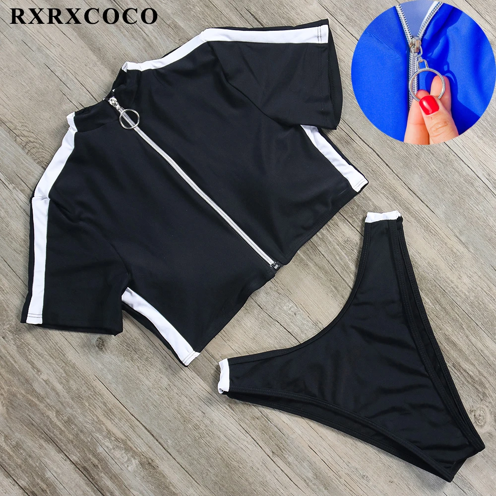 RXRXCOCO Hot Sexy Bikinis 2019 Mujer Long Sleeve Swimsuit Push Up Bikini Set Thong Biquinis Solid Swimwear Women Traje De Bano RXRXCOCO Hot Sexy Bikinis 2019 Mujer Long Sleeve Swimsuit Push Up Bikini Set Thong Biquinis Solid Swimwear Women Traje De Bano