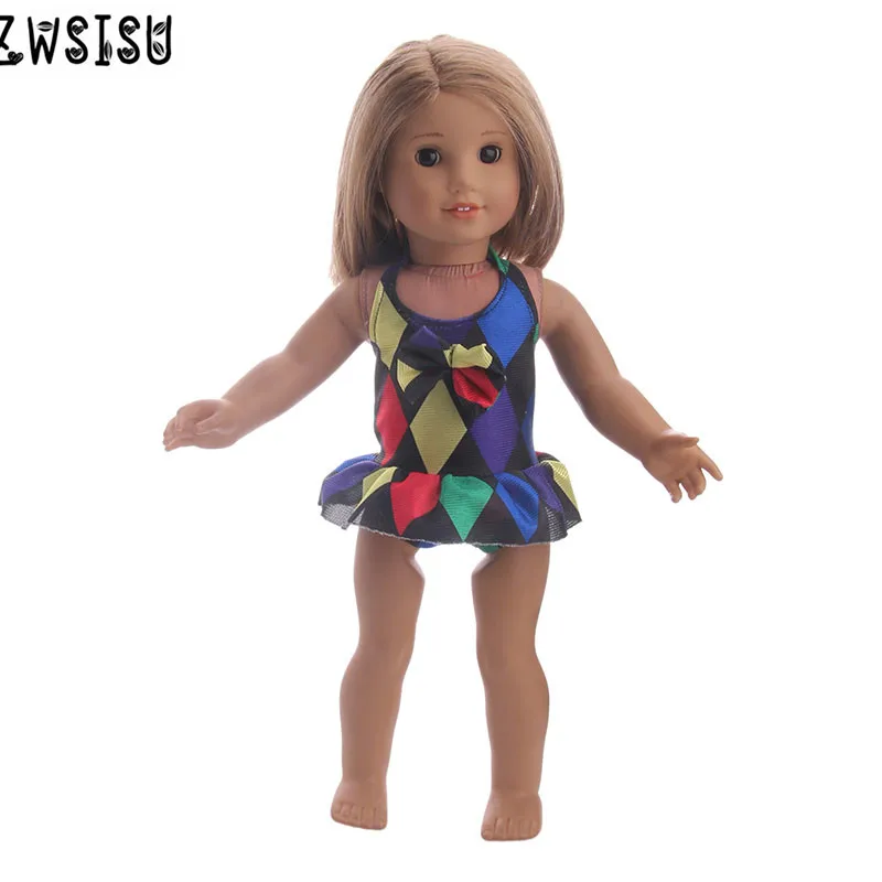 

2018 two style bathing suit Clothes fits 43cm for 18inch American doll giving children the best gift