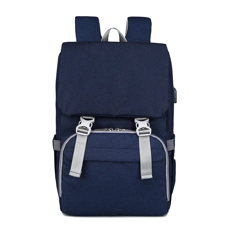 

Lxxu Baby Diaper Mummy Bag Multi Function Big Space Neutral Color Independent Partition Polyester Material With USB Back Bag