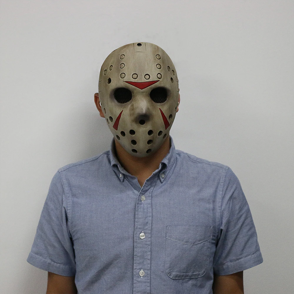 Hot game Friday the 13th Mask Cosplay Jason Butcher Masks Terror Horror Resin Adult Halloween Party (3)